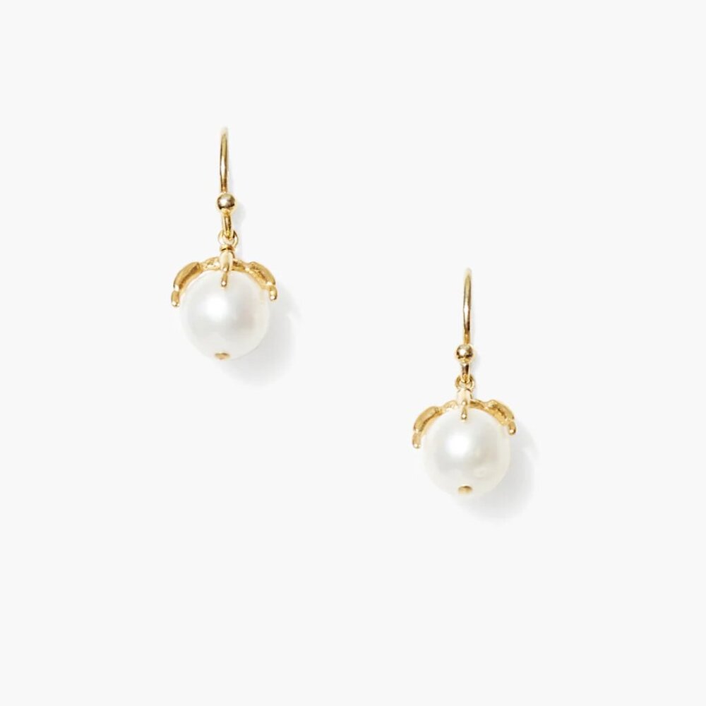 Chan Luu Lark Drop Earrings Mini White Pearl